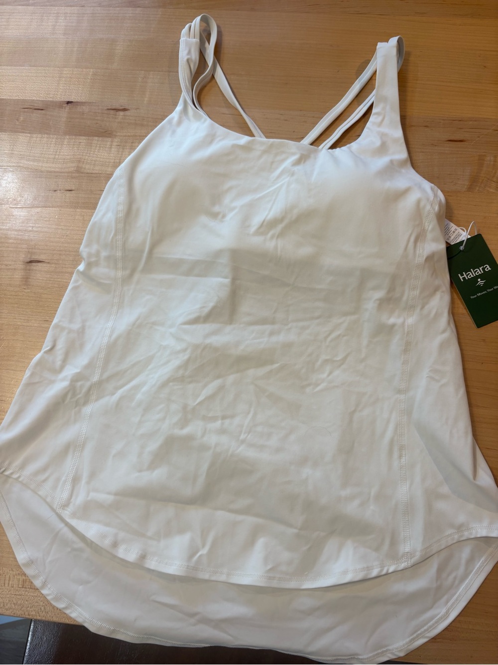 HALARA White Double-Strap Athletic Tank